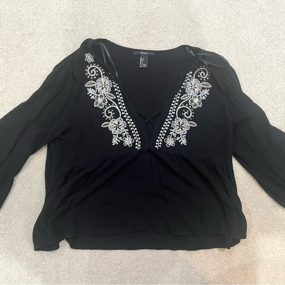 forever 21 womens blouse long sleeve